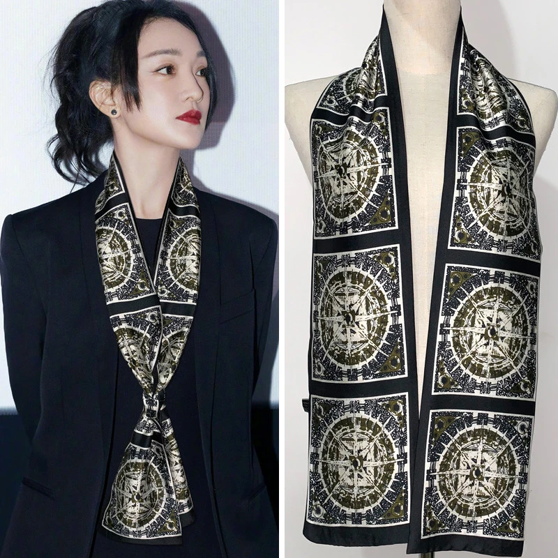 丝巾小长条女高级感通勤优雅透气时尚装饰春季薄款百搭西装细窄护