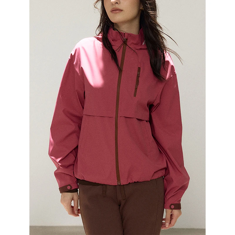 连帽春秋季新款韩版休闲时尚百搭直下摆短外套女士外套上衣女款