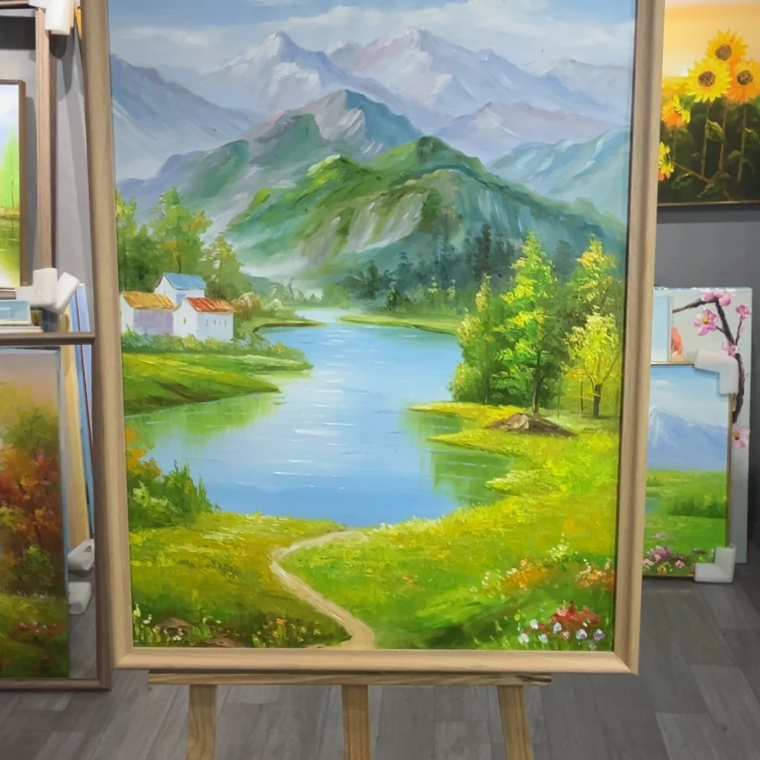 竖款60x80纯手工油画