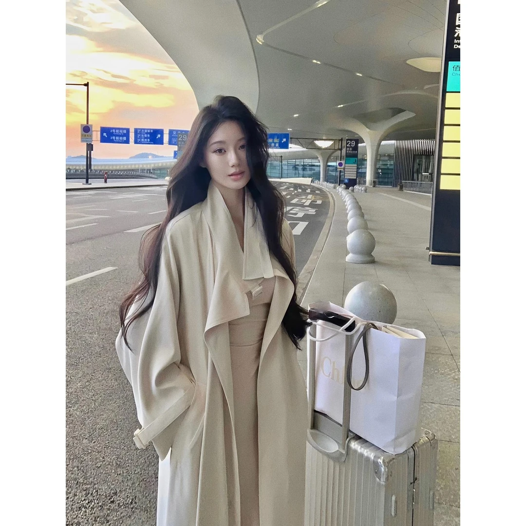 露丝风衣】立领长款气质垂感风衣外套女氛围感秋季新款