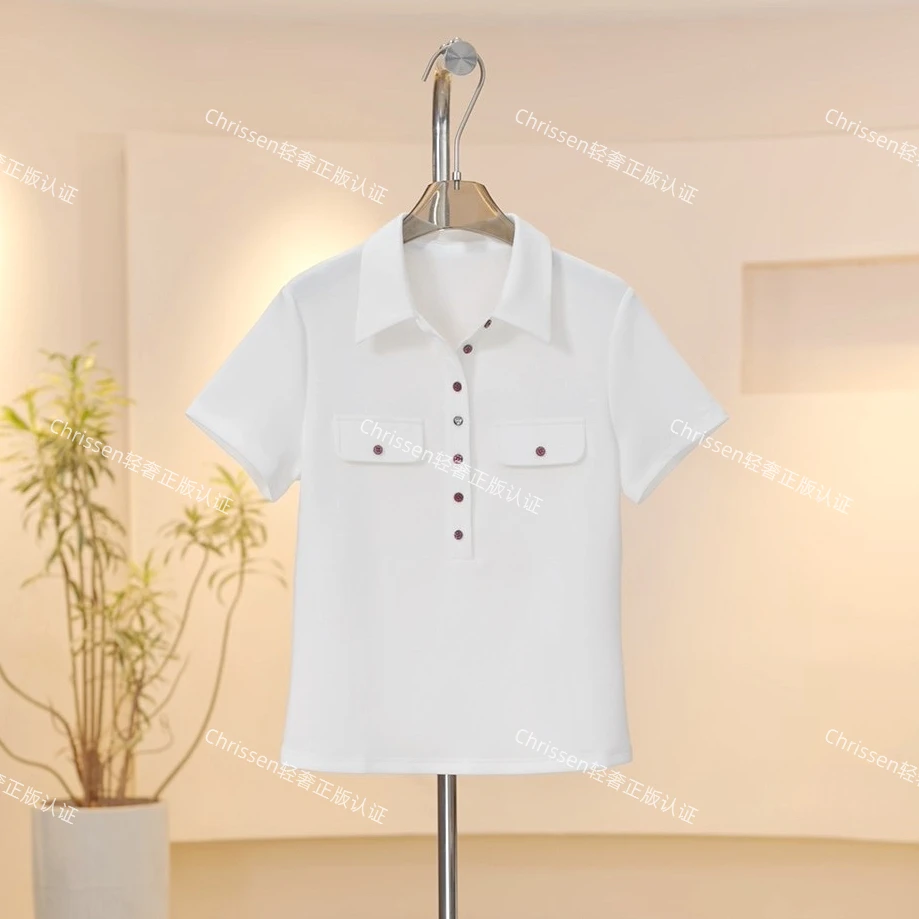 【认准正版】夏季新款气质百搭显瘦T恤女士纯色短袖T25012