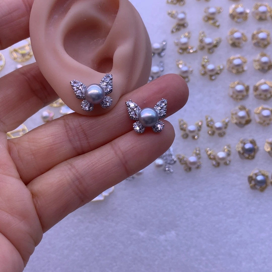 淡水珍珠耳饰合金