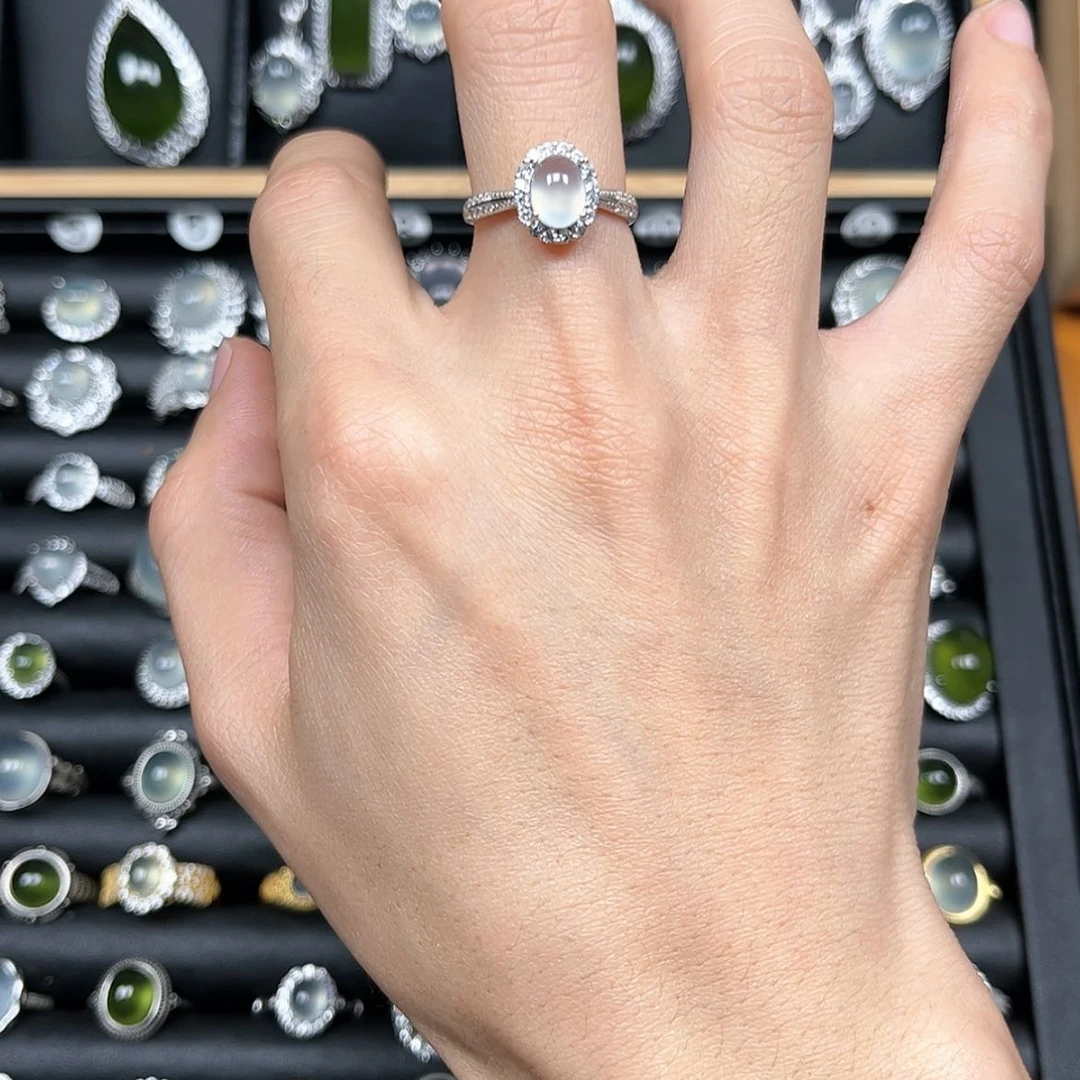 【闪购商品】岫玉戒指银S925镶嵌@**谓