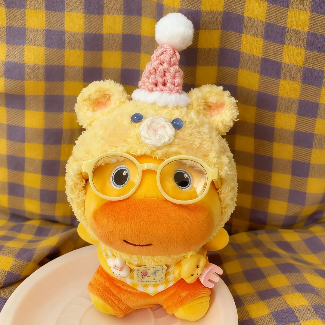 正版噜噜10厘米娃衣围兜头套多爱水豚玩偶可换装毛绒挂件衣服B