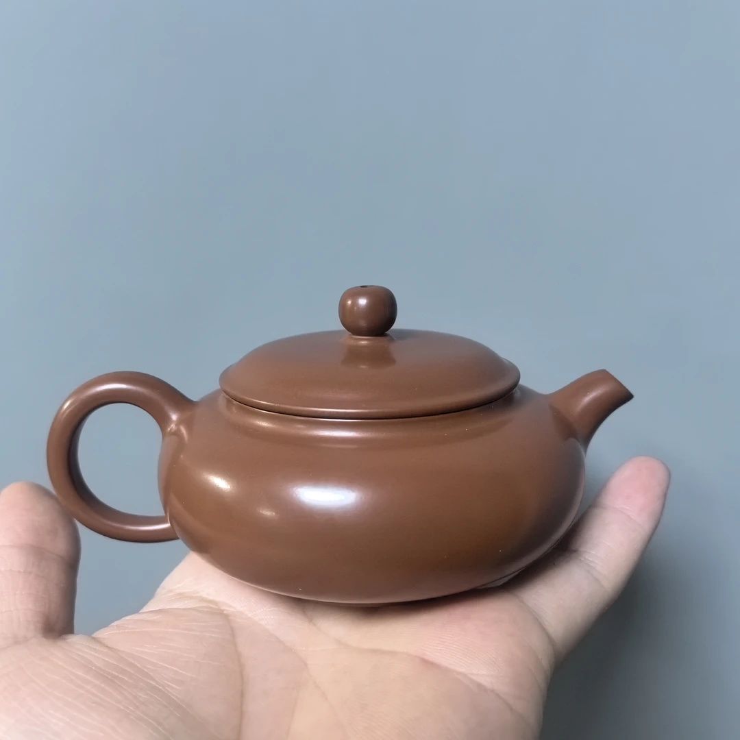 复烧扁玉壶 纯手工制作原矿泥料约100ml