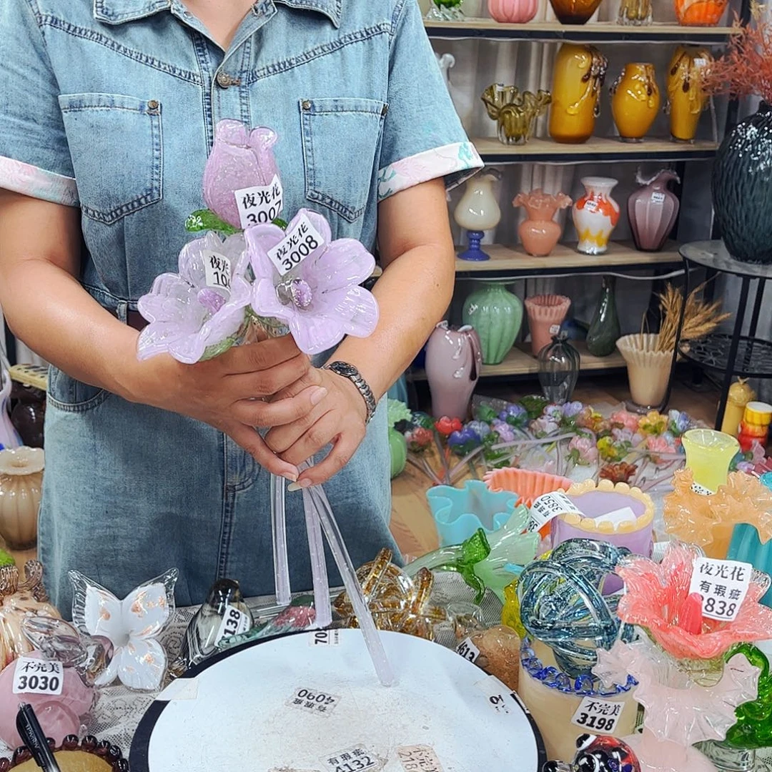 3朵夜光花 家悦琉璃工艺品