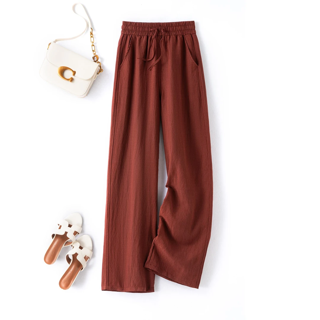 “会呼吸的裤子”莱赛尔天丝+亚麻！女款百搭直筒裤！