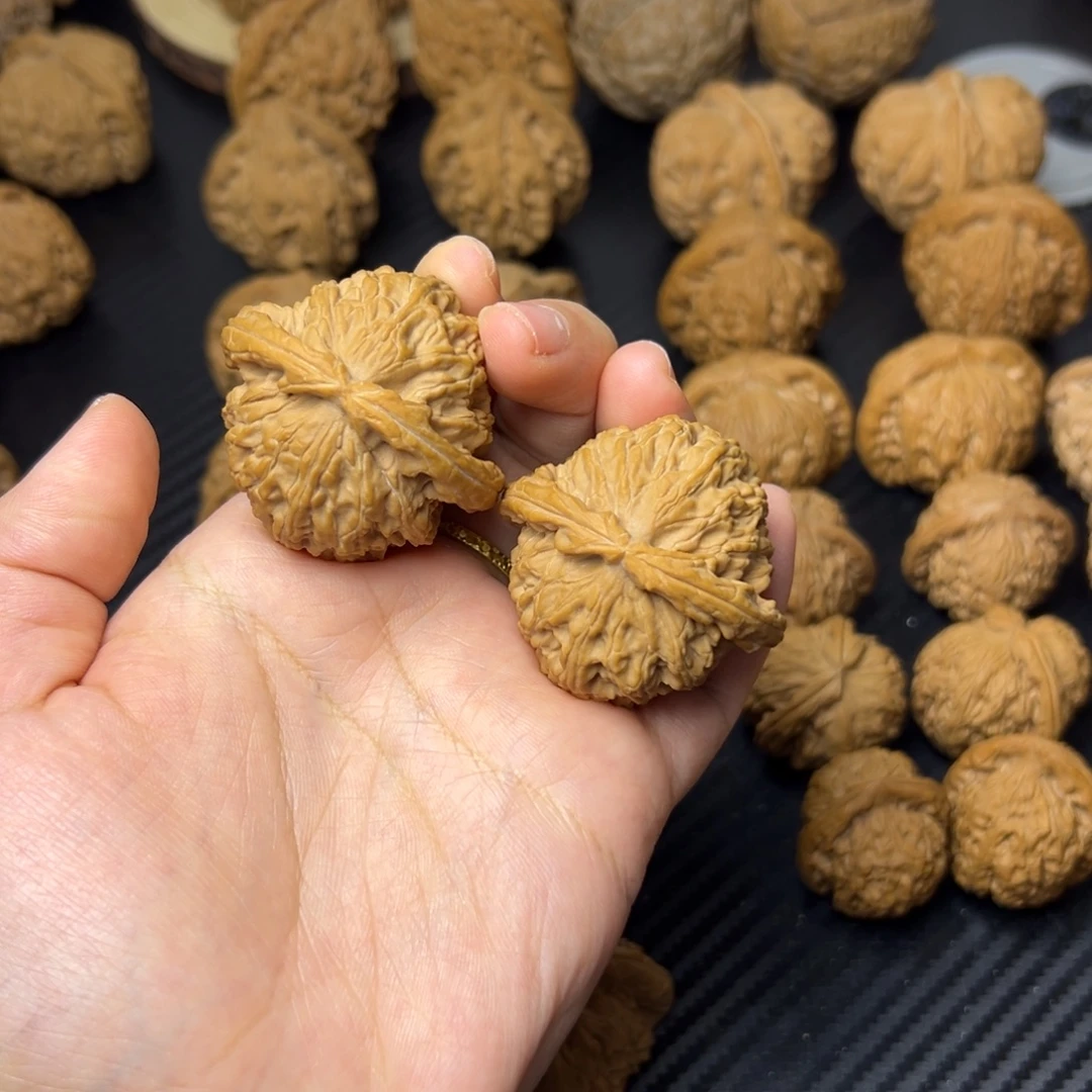 文玩核桃把件白狮子41+修尖