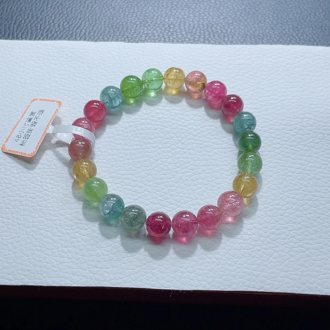 碧玺未镶嵌手链8.9mm左右