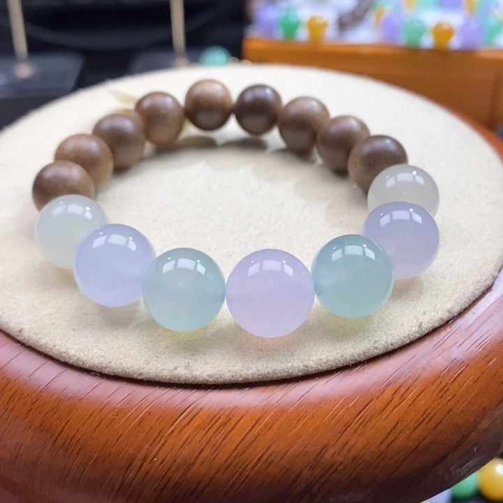 手串沉香木翡翠马卡龙手串