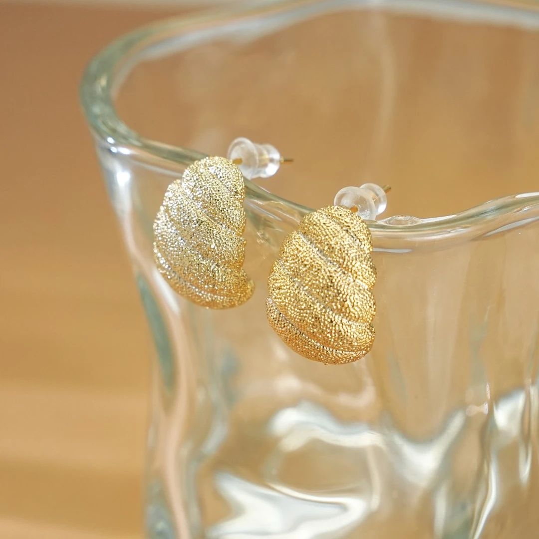 黄铜贝壳耳饰 【鹿鹿专属】KEFAN珂梵时尚贝壳图案轻奢耳钉耳环