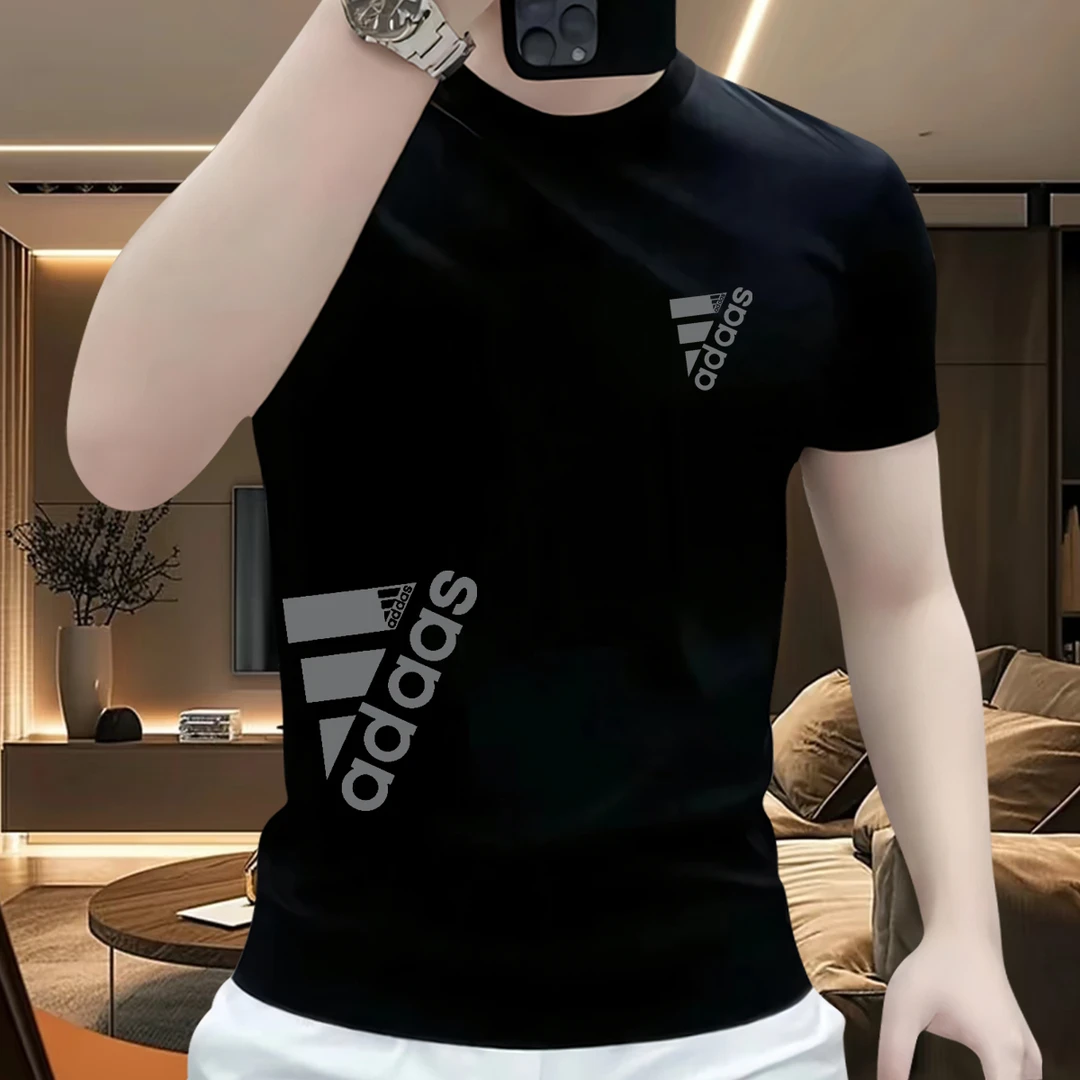 网红洋气炸街短袖男款爆款2025新款T恤设计师高级感轻奢休闲上衣