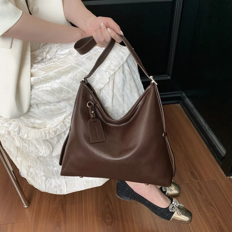 2025新款美拉德色系大容量时尚托特包高级感小众百搭单肩斜挎包