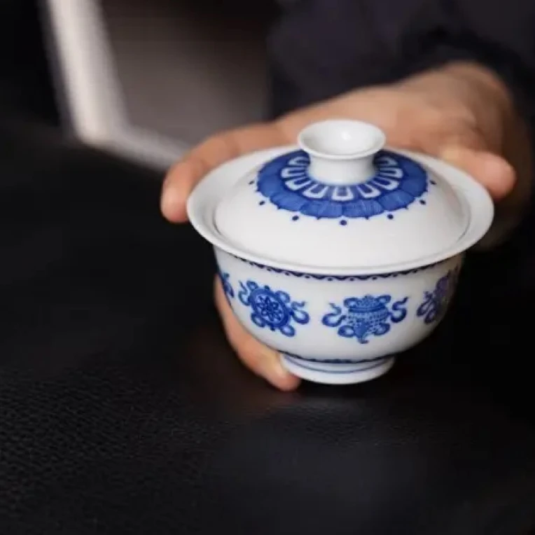 妙色-在川观物 八宝盖碗岩茶盖碗 经典款十分好看 陶瓷功夫茶器