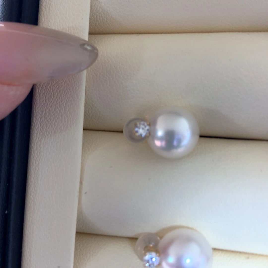 18K金镶嵌耳饰海水珍珠
