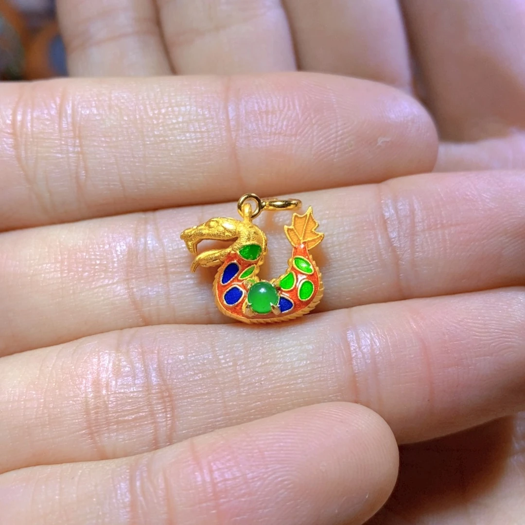 翡翠颈饰银S925镶嵌天然翡翠