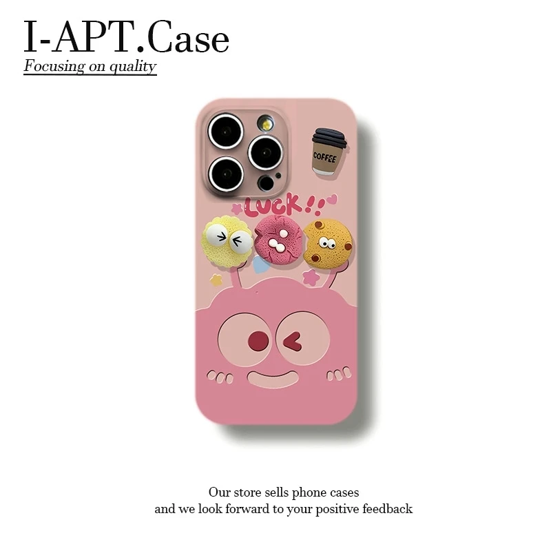 粉煤球表情饼干菲林软壳适用iPhone苹果16手机壳华为oppo小米vivo