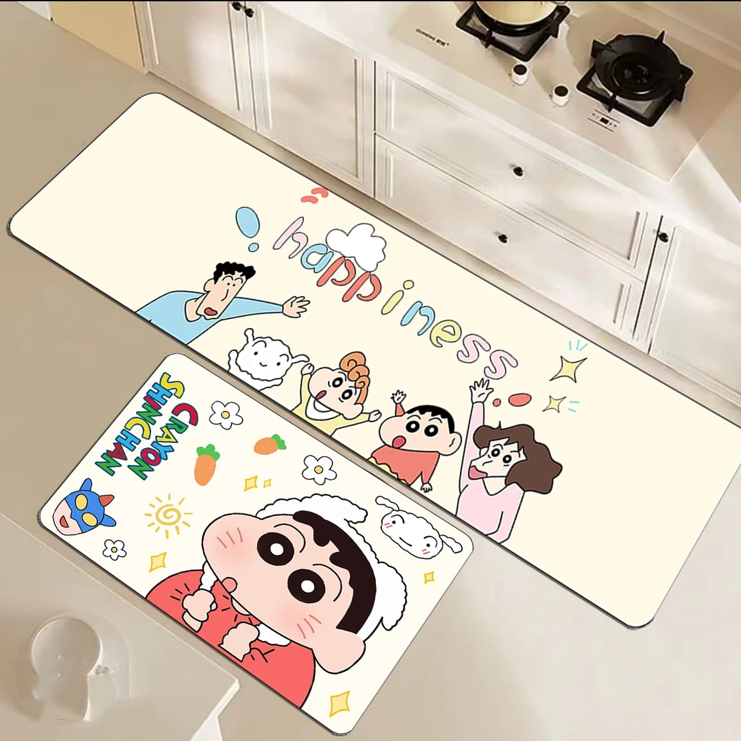【两块装】蜡笔小新40*60+40*100cm新款卡通脚垫儿童可爱垫