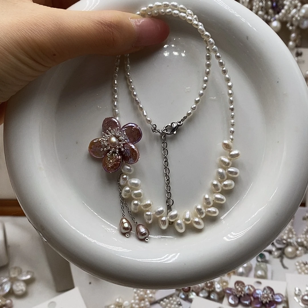 银S925镶嵌耳饰淡水珍珠