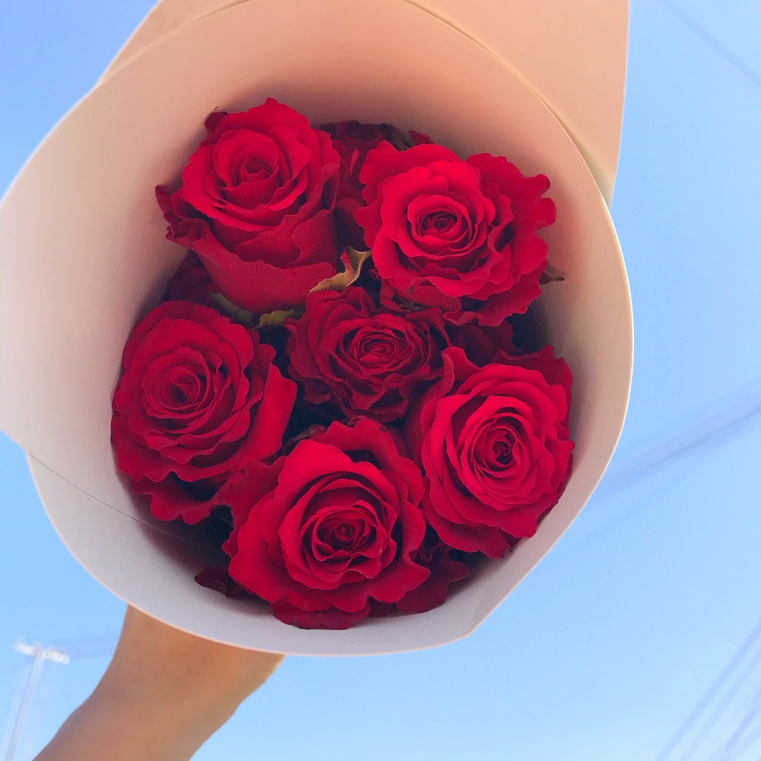 套餐53  红玫瑰10支+白色百合2支5朵+橙芭比泡泡5支