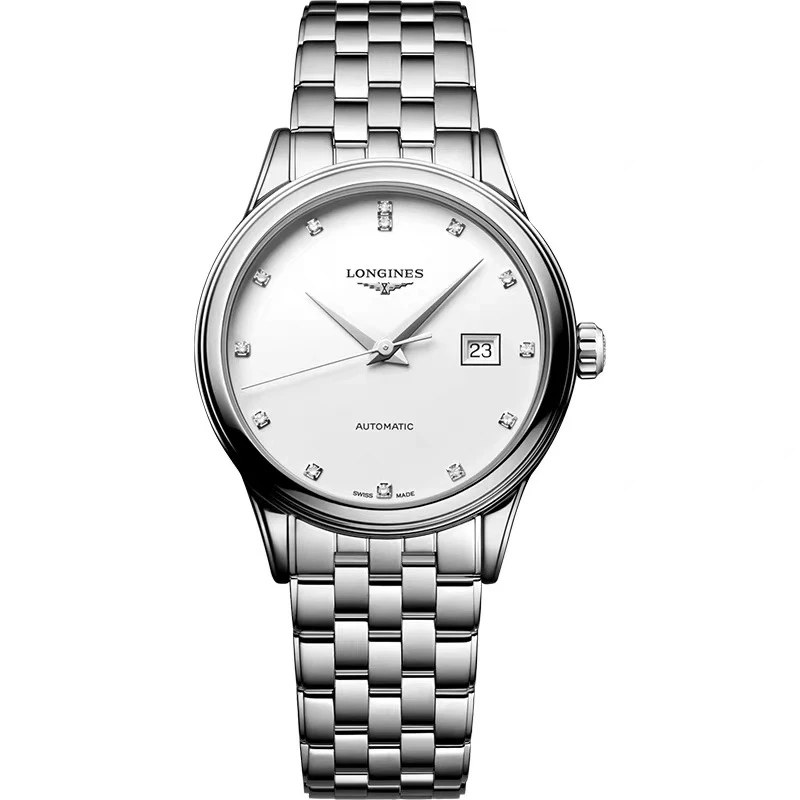 99新 Longines/浪琴 尚丰/女表/全套军旗30MM机械/经典白盘钻刻