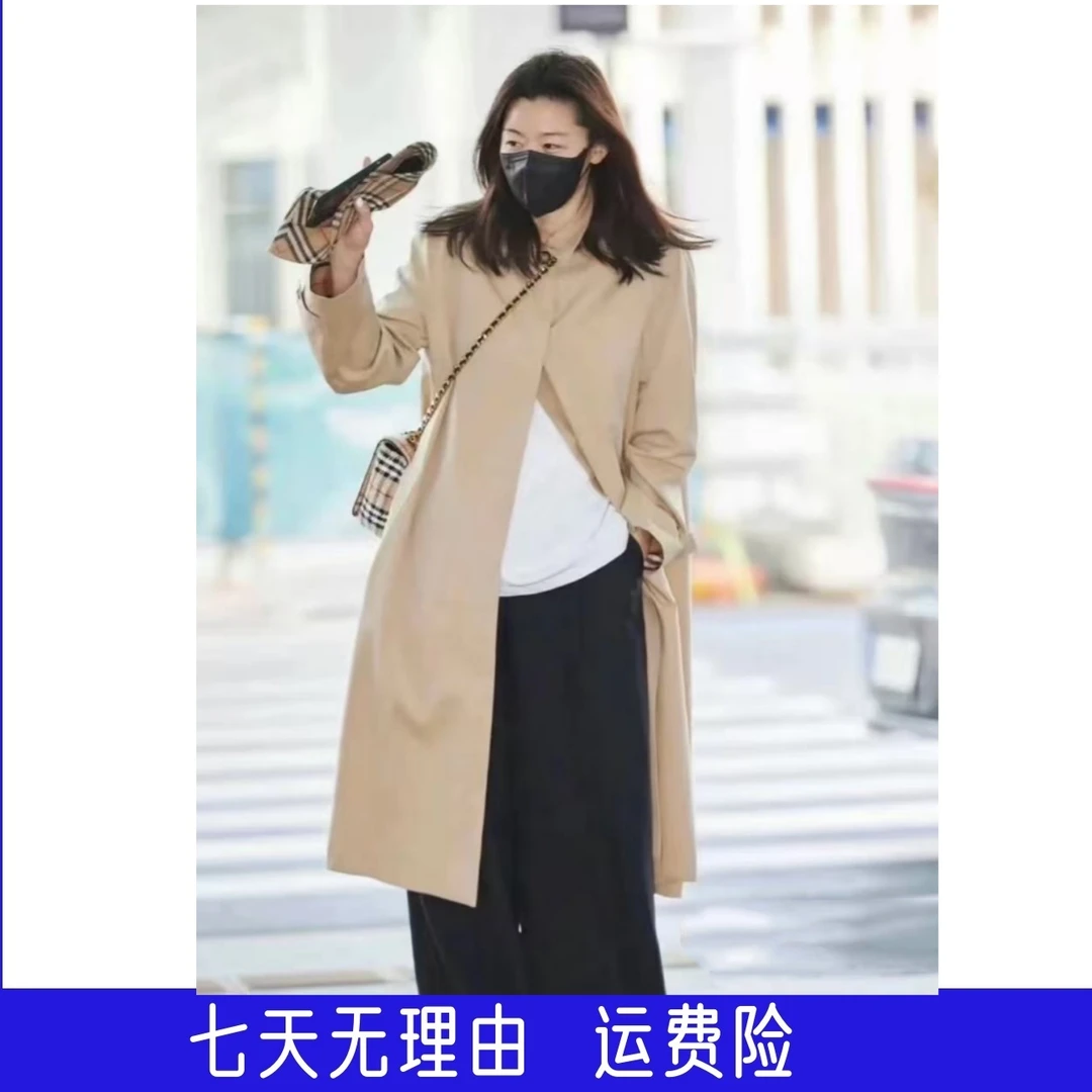 秋风衣女中长款新款英伦卡其色外套 CS002