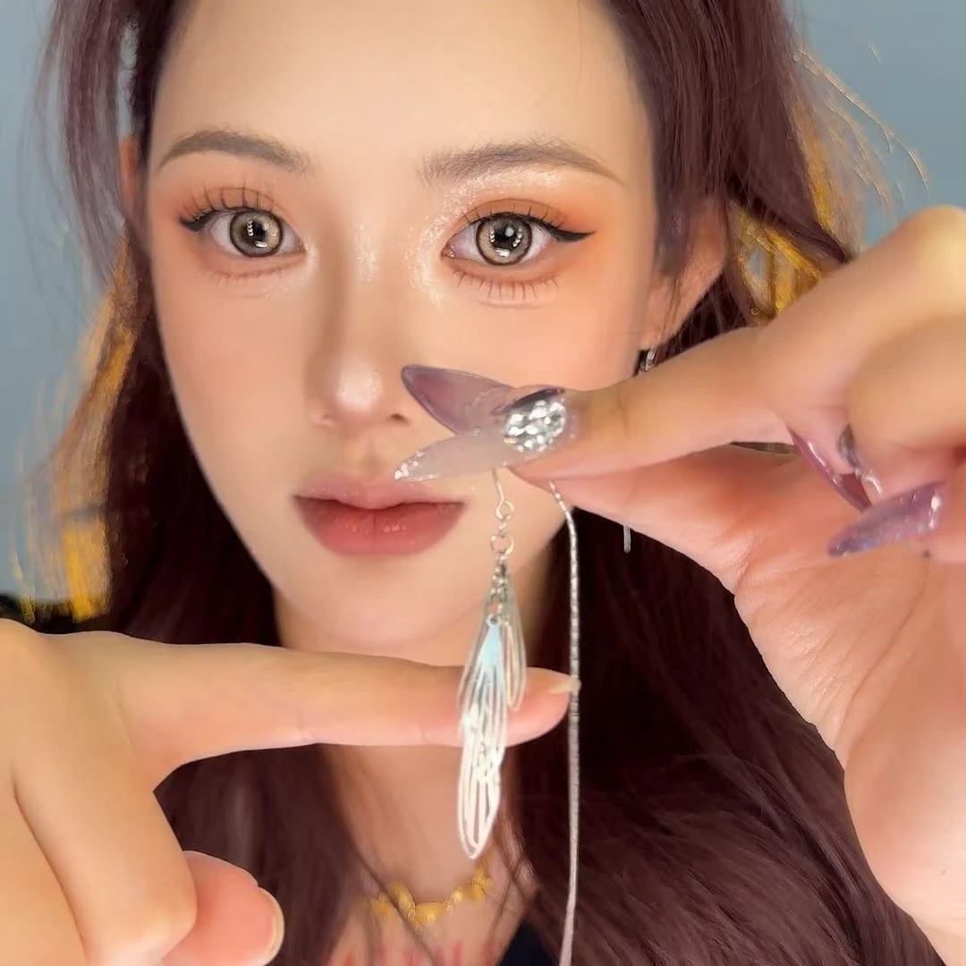 合金耳饰 气质百搭时尚叶子镂空流苏耳线精致显瘦长款轻奢耳环耳