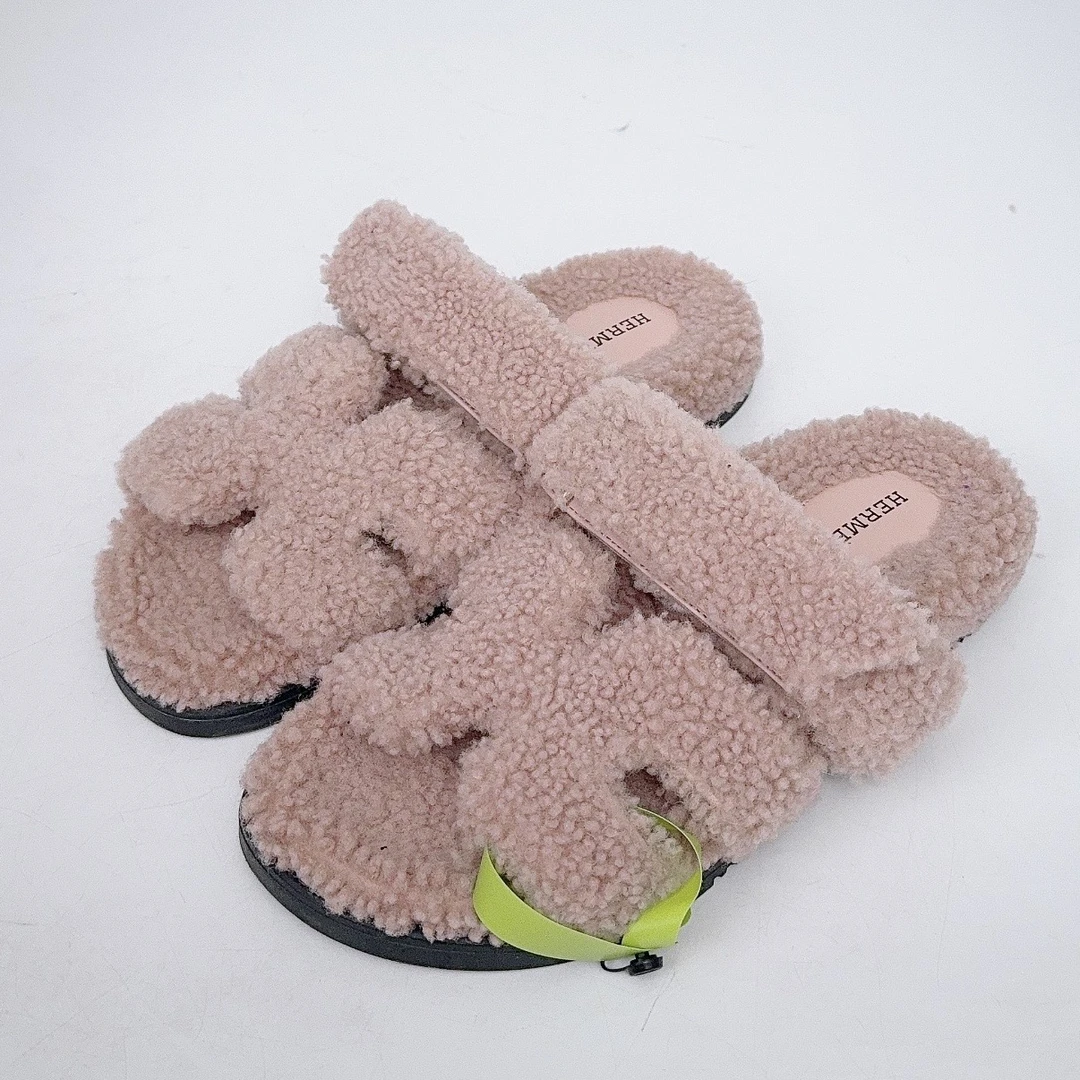 95新 Hermes/爱马仕 36.5码/Hermes/泰迪毛毛拖/98新/LZ00044