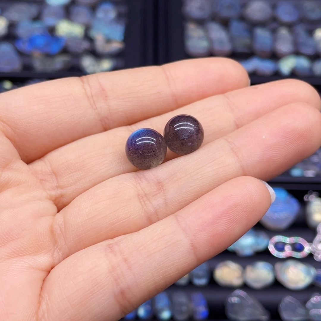 长石耳钉银S925镶嵌琳***响客户定制银耳钉