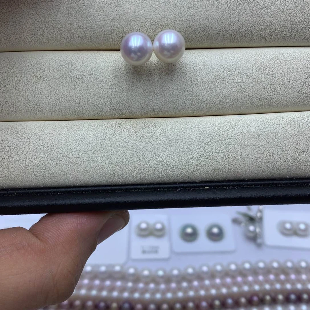 淡水珍珠耳饰18K金镶嵌就***口