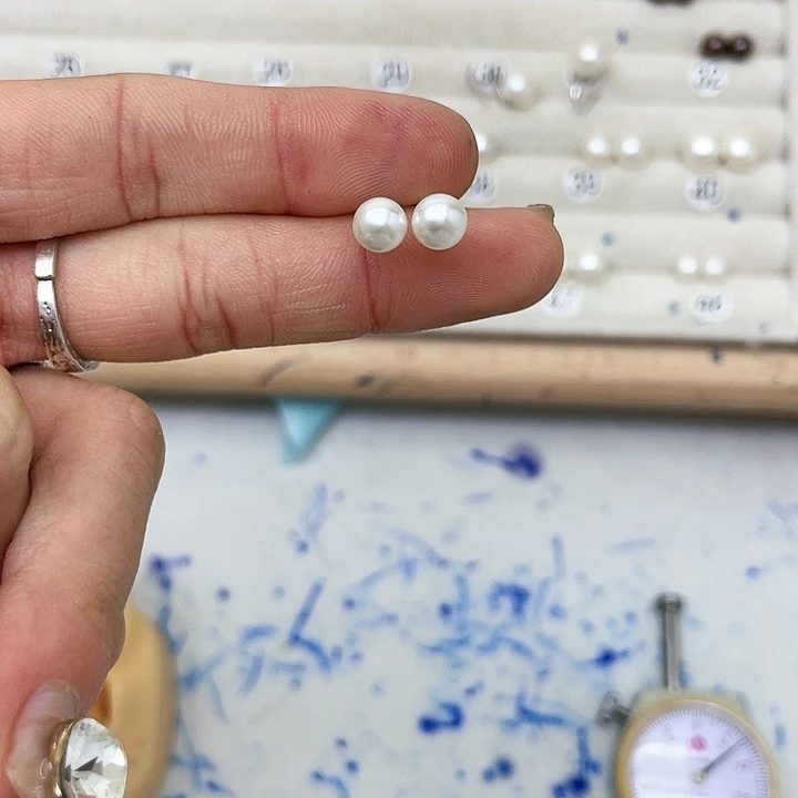 淡水珍珠耳饰银S925镶嵌胖**