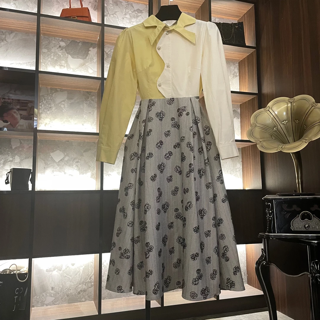 【山茶夫人】《子沫》轻奢设计师优雅气质修身时尚收腰连衣裙-86118