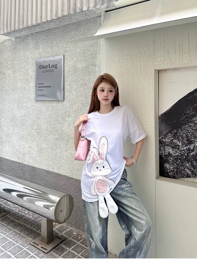 SOFITTE 2玩偶小兔贴布套头短袖-599