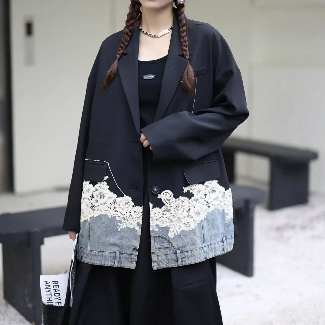 【BAI】秋新款设计感宽松时尚休闲百搭西装外套女3950