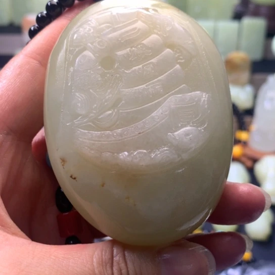 石材方解石手把件