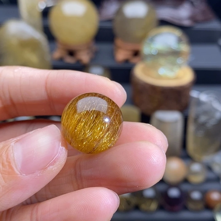 水晶珠宝半成品未镶嵌W***W金发晶球