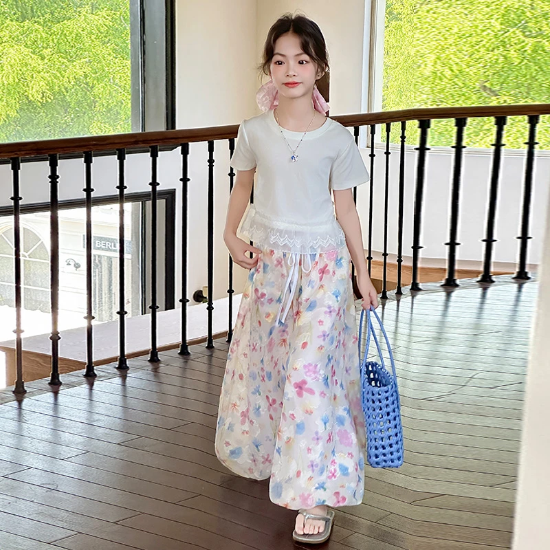 简约潮牌店铺儿童服装2025年新款衣服女童装夏装套装6-12岁高级感