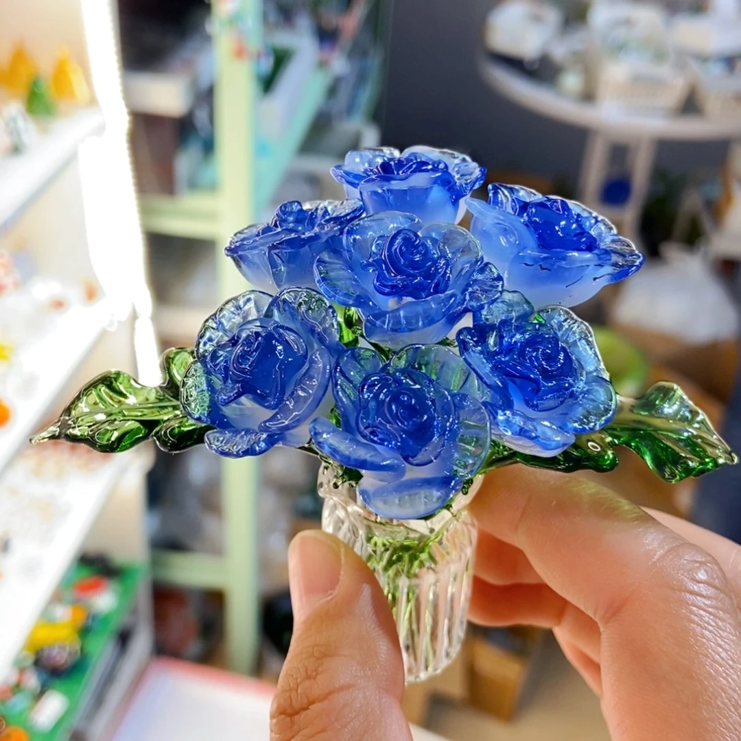 琉璃手工艺品蓝色妖姬