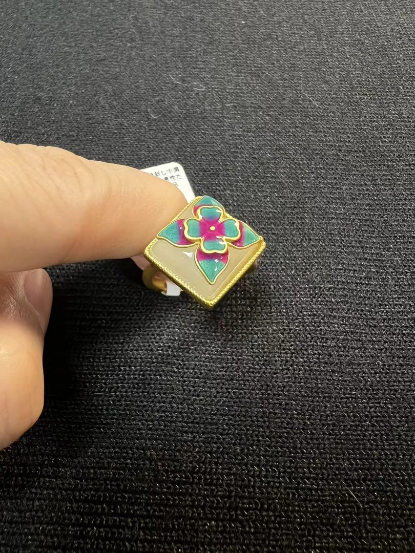 C325阿艳专属S925银镶嵌和田玉戒指