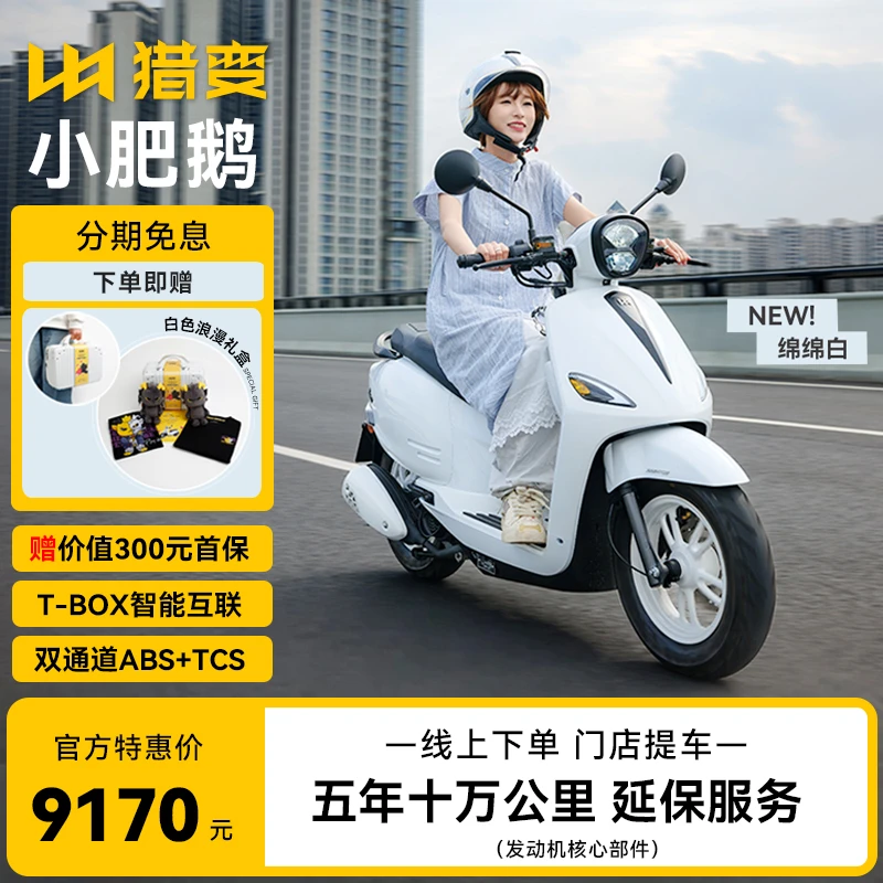 猎变小肥鹅(共创版绵绵白)125CC复古燃油踏板摩托车