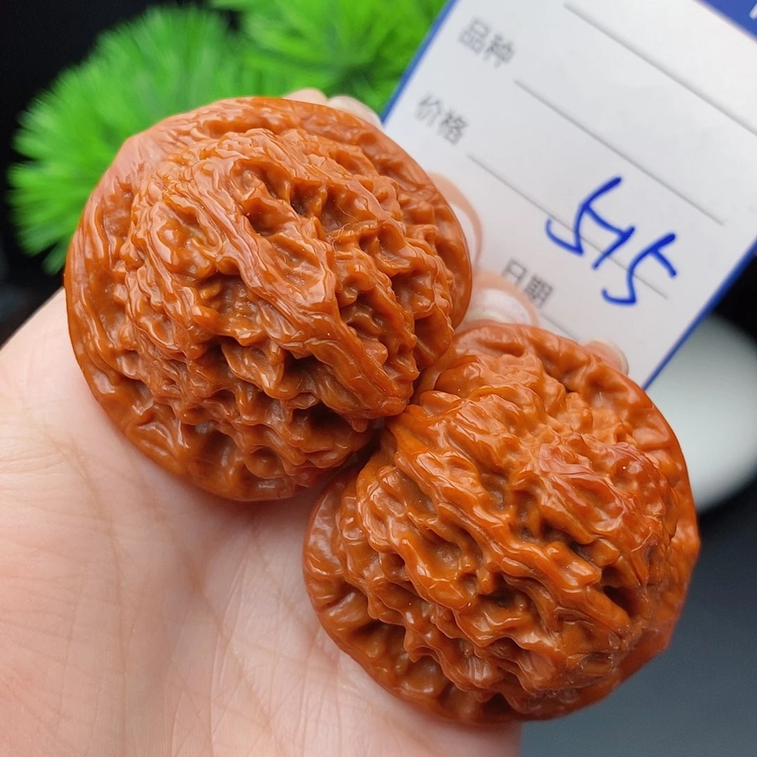 文玩核桃把件43红狮子515
