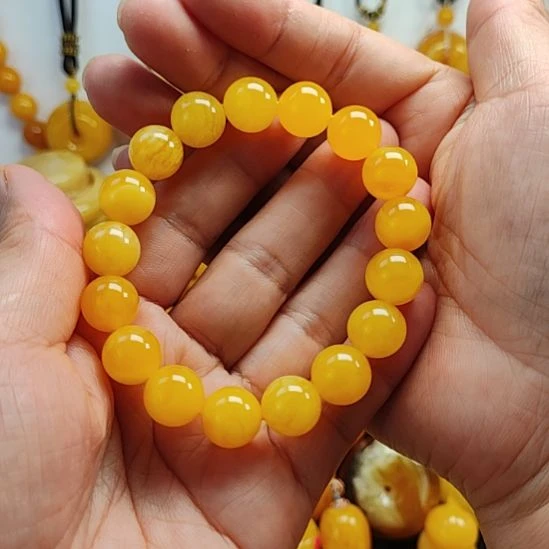 蜜蜡未镶嵌手串手串I1十