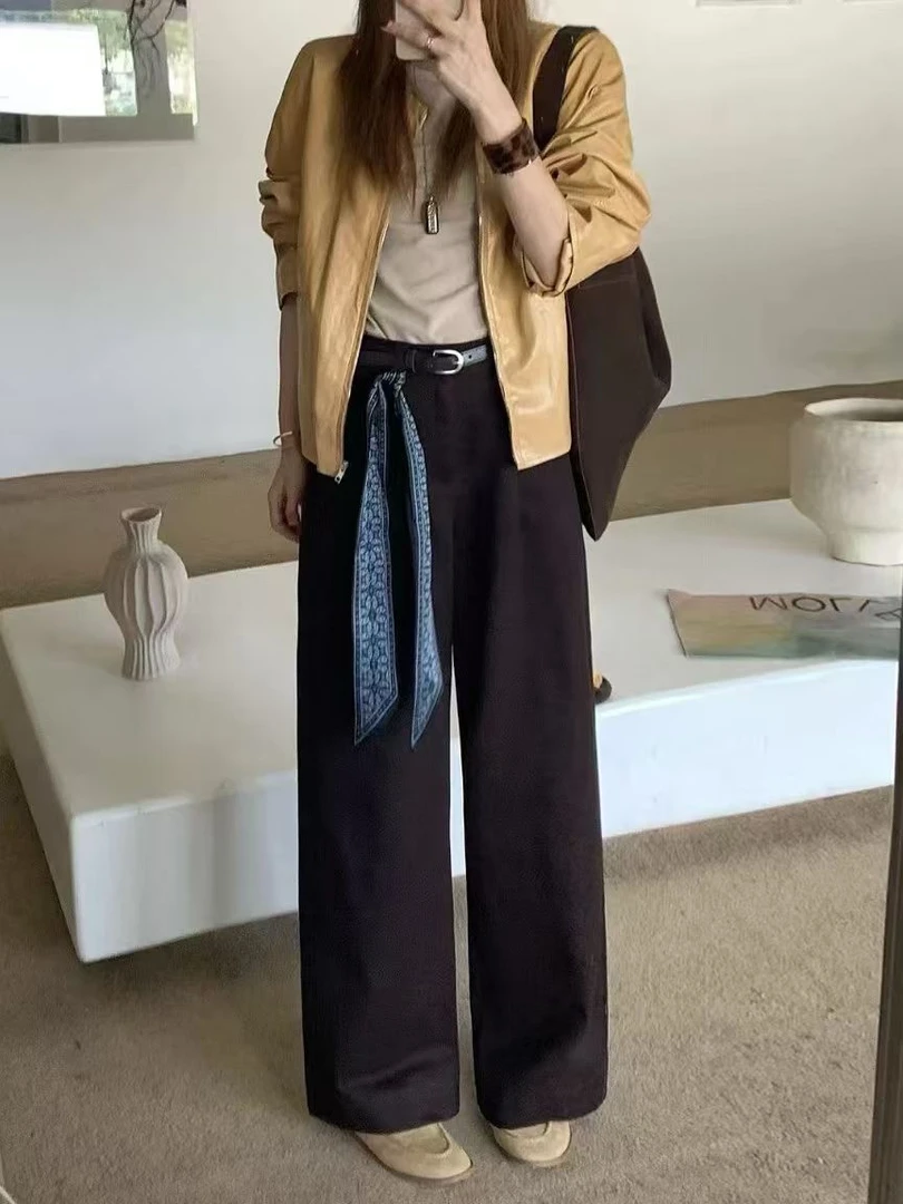 (601-800)时尚气质休闲百搭显瘦直筒裤垂感阔腿裤