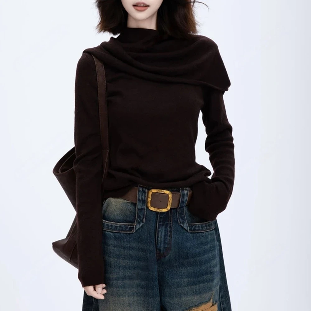 2025新款秋季韩系时尚长袖百搭显瘦时尚ins针织衫T恤女