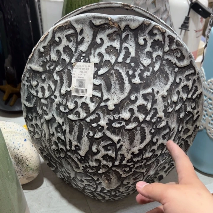 陶瓷花瓶摆件外贸出口微瑕捡漏高34口17公分