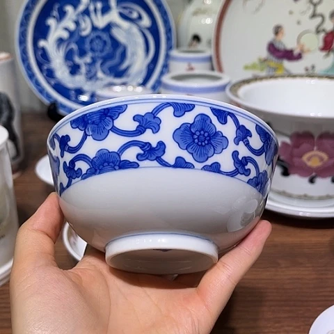 茶盏景德镇陶瓷茶碗口径13厘米罗汉碗