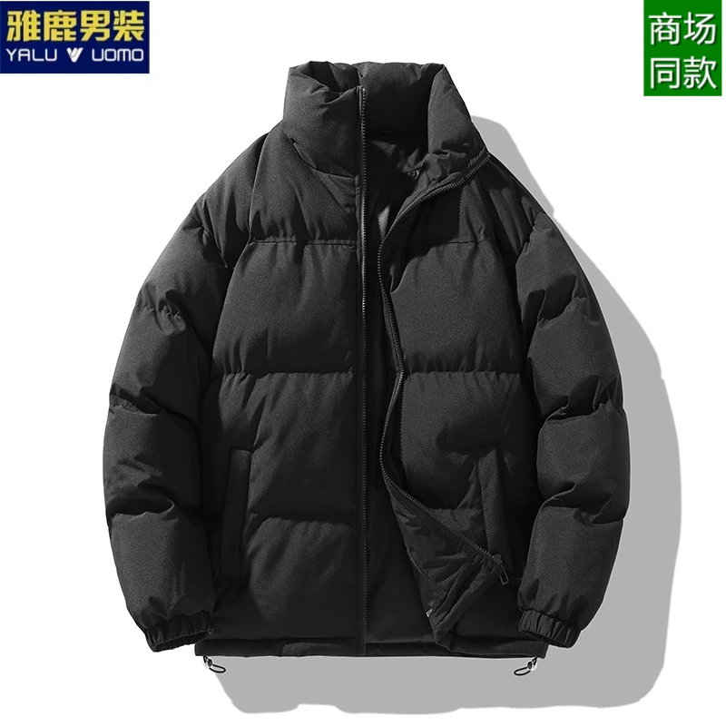 雅鹿男装百搭冬季短款情侣休闲面包服加厚棉衣外套男士冬款外套