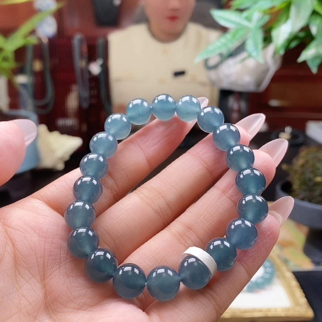 随***风未镶嵌手链翡翠卡9.8mm高冰蓝