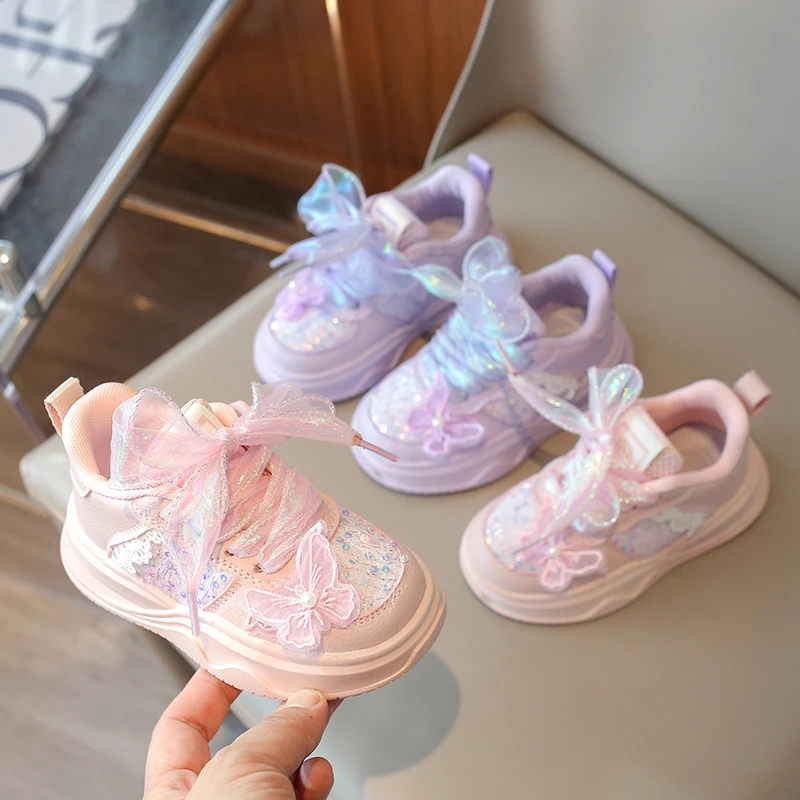 中小童老爹鞋2025春季新款防滑透气魔术贴可爱女童休闲运动鞋1212