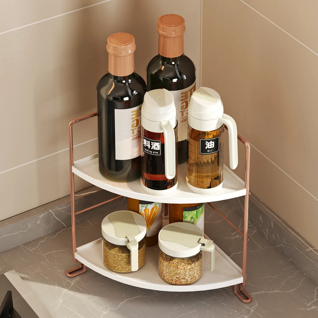 厨房调料置物架转角三角墙角拐角灶台面窄边小号尺寸调味品收纳架